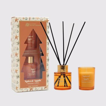 Χριστουγεννιάτικο Σετ με Αρωματικό Χώρου 50ml και Κερί 50gr Κανέλα Μήλο 063924